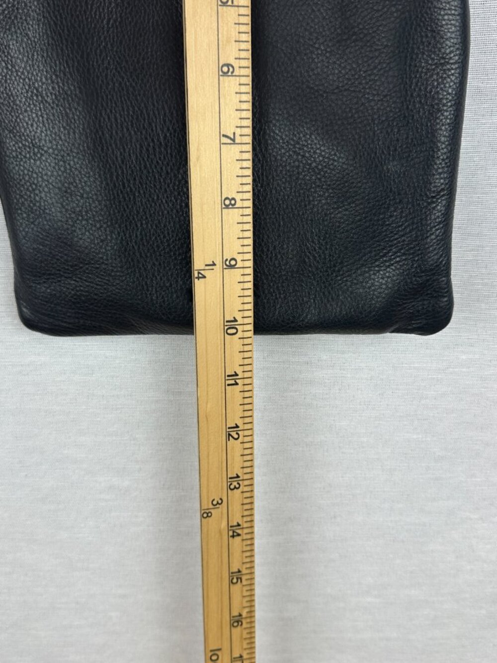 MARGOT NEW YORK 100% GENUINE LEATHER CROSSBODY SPLIT POCKET BAG IN BLACK - Picture 9 of 11